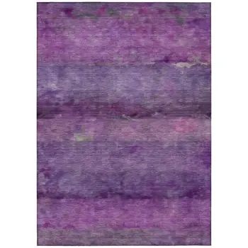 3' X 5' Purple And Plum Abstract Washable Indoor Outdoor Area Rug