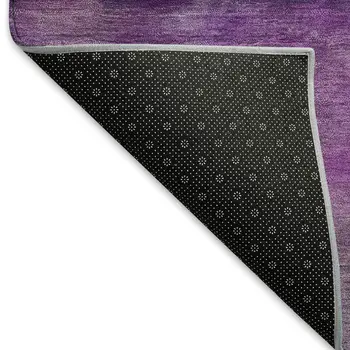 3' X 5' Purple And Plum Abstract Washable Indoor Outdoor Area Rug