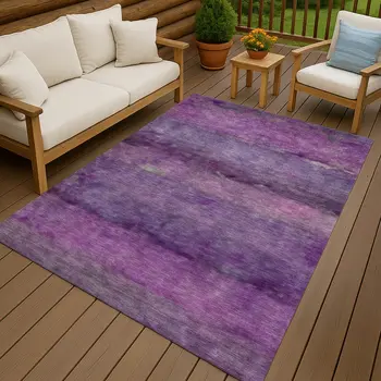3' X 5' Purple And Plum Abstract Washable Indoor Outdoor Area Rug