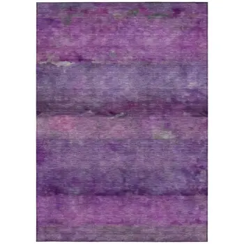 5' X 8' Purple And Plum Abstract Washable Indoor Outdoor Area Rug