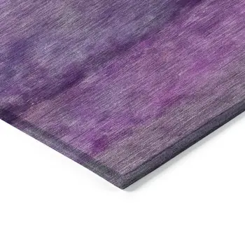 8' Purple And Plum Round Abstract Washable Indoor Outdoor Area Rug