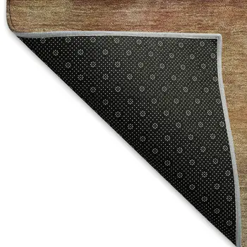 10' X 14' Terra Cotta And Gold Abstract Washable Indoor Outdoor Area Rug