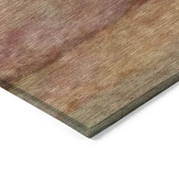 10' X 14' Terra Cotta And Gold Abstract Washable Indoor Outdoor Area Rug