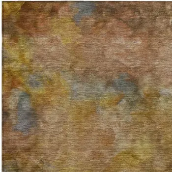 8' X 10' Copper And Gold Abstract Washable Indoor Outdoor Area Rug