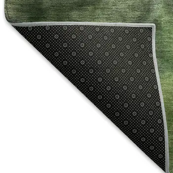 8' Green And Purple Round Abstract Washable Indoor Outdoor Area Rug