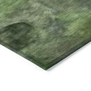 8' Green And Purple Round Abstract Washable Indoor Outdoor Area Rug