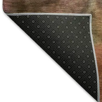 5' X 8' Pink And Orange Abstract Washable Indoor Outdoor Area Rug