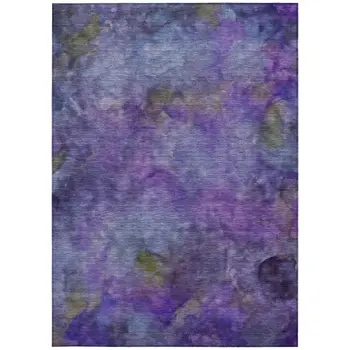 3' X 5' Purple And Lavender Abstract Washable Indoor Outdoor Area Rug