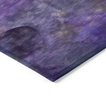 8' Purple And Lavender Round Abstract Washable Indoor Outdoor Area Rug