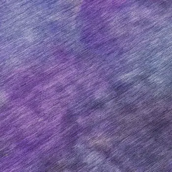 8' Purple And Lavender Round Abstract Washable Indoor Outdoor Area Rug