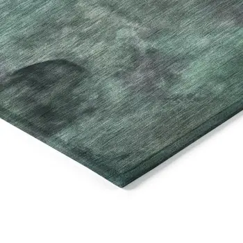 9' X 12' Teal Blue And Purple Abstract Washable Indoor Outdoor Area Rug
