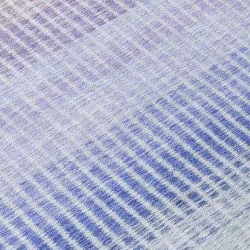 5' X 8' Green Lavender And Teal Blue Striped Washable Indoor Outdoor Area Rug