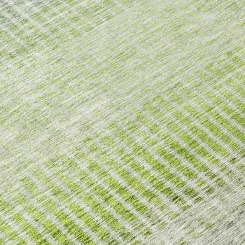 8' X 10' Olive Green And Gray Striped Washable Indoor Outdoor Area Rug