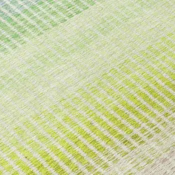 9' X 12' Chili Red Green And Blue Striped Washable Indoor Outdoor Area Rug