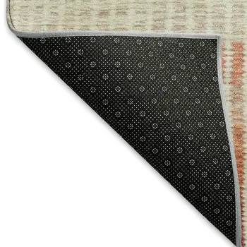 10' X 14' Chili Red Green And Blue Striped Washable Indoor Outdoor Area Rug