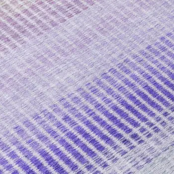 3' X 5' Teal Blue Purple And Gray Striped Washable Indoor Outdoor Area Rug