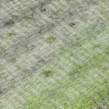8' X 10' Green And Gray Striped Washable Indoor Outdoor Area Rug