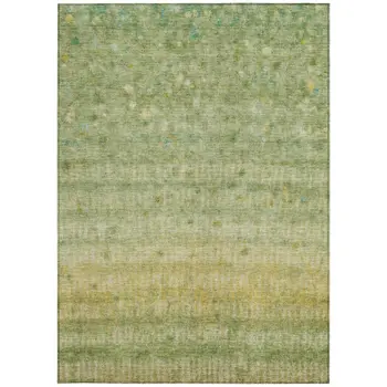 8' X 10' Sage And Gold Striped Washable Indoor Outdoor Area Rug