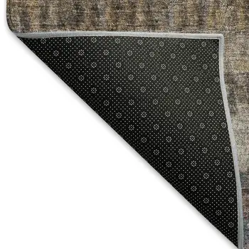 10' X 14' Brown And Beige Striped Washable Indoor Outdoor Area Rug