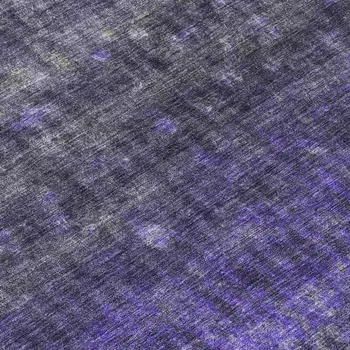 8' Purple And Gray Round Striped Washable Indoor Outdoor Area Rug