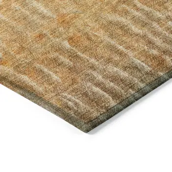 3' X 5' Copper And Beige Abstract Washable Indoor Outdoor Area Rug