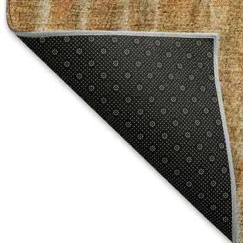 5' X 8' Copper And Beige Abstract Washable Indoor Outdoor Area Rug