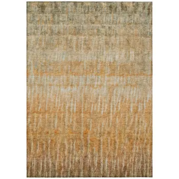 8' X 10' Copper And Beige Abstract Washable Indoor Outdoor Area Rug