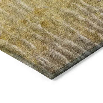8' X 10' Gold Beige And Gray Abstract Washable Indoor Outdoor Area Rug
