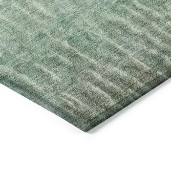 3' X 5' Teal Blue And Beige Abstract Washable Indoor Outdoor Area Rug