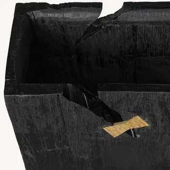 Black Wood Square Pot Planter
