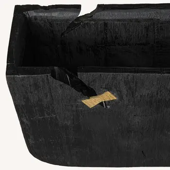 Black Wood Square Pot Planter