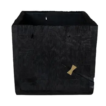 Black Wood Square Pot Planter