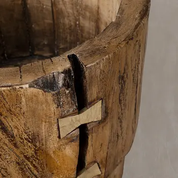 Brown Wood Pot Planter
