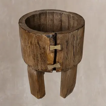 Brown Wood Pot Planter