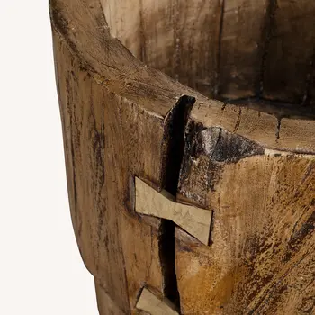Brown Wood Pot Planter