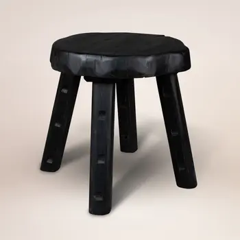 19" Black Solid Wood Round End Table