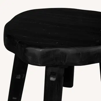 19" Black Solid Wood Round End Table