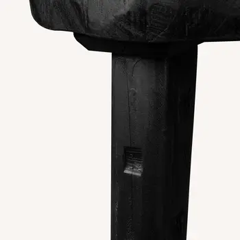 19" Black Solid Wood Round End Table