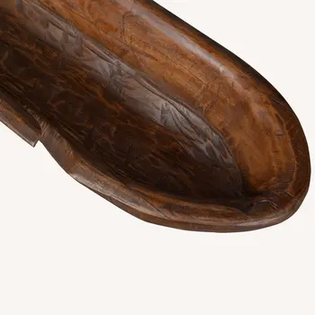 5" Brown And Natural Abstract Solid Wood Table Vase With Sculptural Details