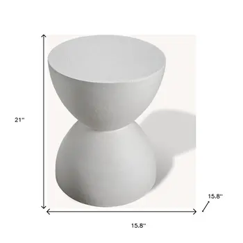 21" White Wood Square End Table
