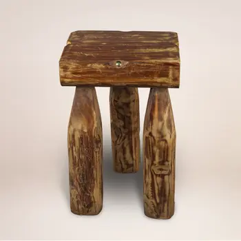 24" Brown Solid Wood Square End Table