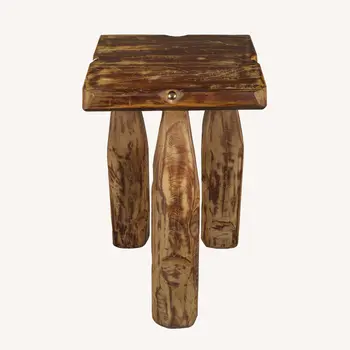 24" Brown Solid Wood Square End Table