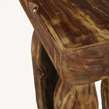 24" Brown Solid Wood Square End Table