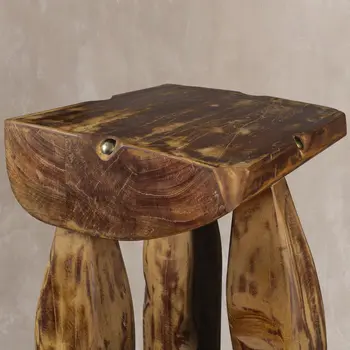 24" Brown Solid Wood Square End Table