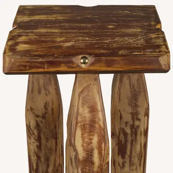 24" Brown Solid Wood Square End Table