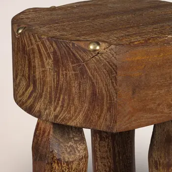 18" Brown Solid Wood Round End Table