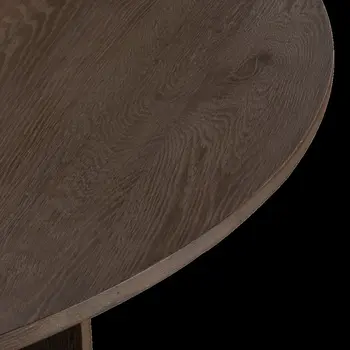 60" Brown Wood Pedestal Base Round Top Dining Table