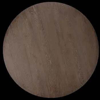 48" Brown Wood Pedestal Base Round Top Dining Table