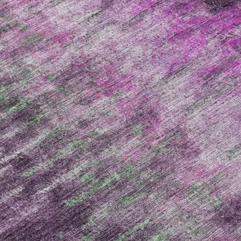 10' X 14' Eggplant Green And Blue Abstract Washable Indoor Outdoor Area Rug