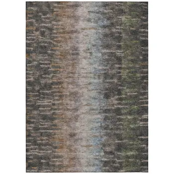 3' X 5' Granite Gray Brown And Gray Abstract Washable Indoor Outdoor Area Rug